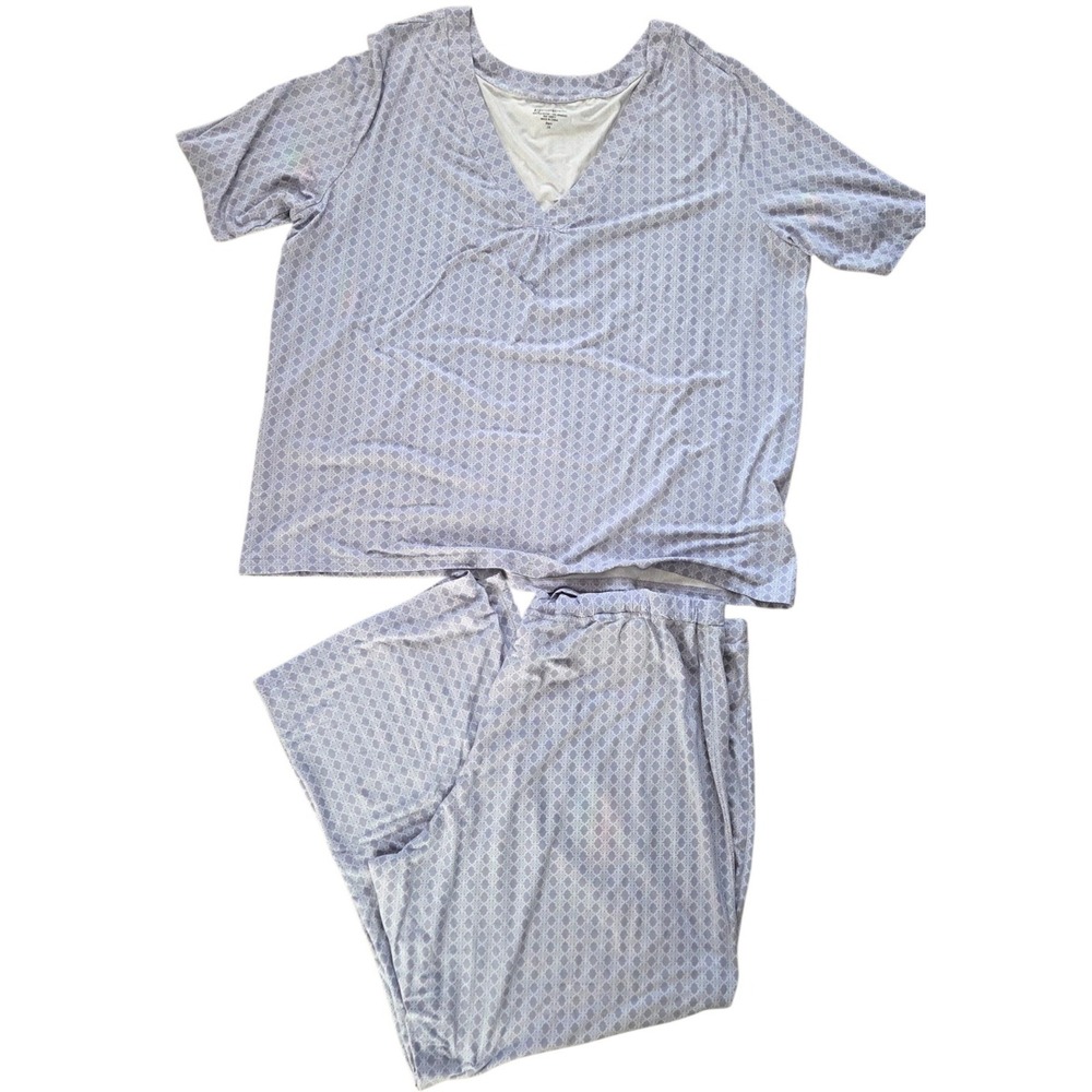 Pajamagram Women's 3X Lavender Pajama Set Pants Shirt Stretch EUC